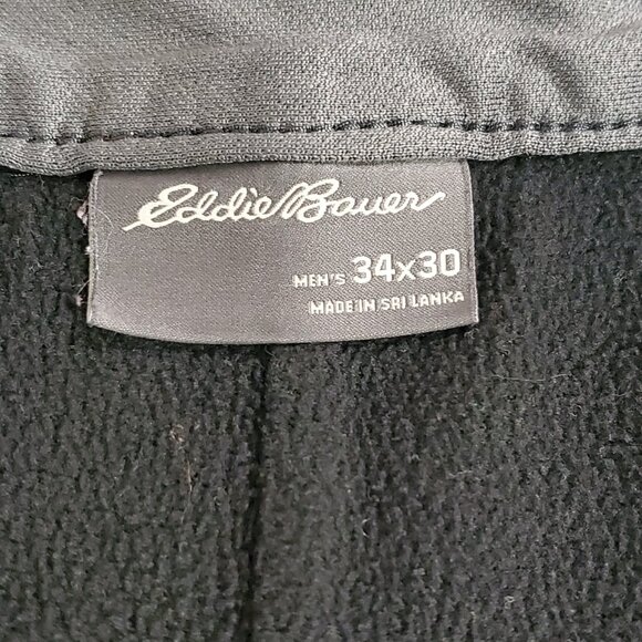 Eddie Bauer Men Fleece Lined Tech Pants Size 34X30 Black Utility Outdoors Hiking - Picture 4 of 11